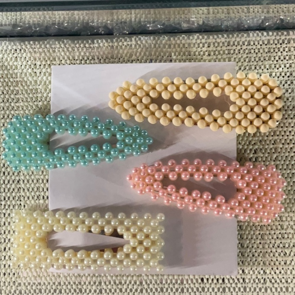 Faux Pearl Hair Clips Set of Four